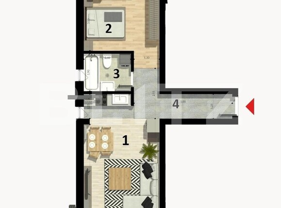 Apartament de vânzare 2 camere Calea Bucuresti - 109953AV | BLITZ Craiova | Poza2