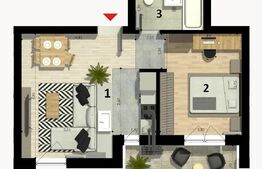 Apartament 2 camere Calea Bucuresti