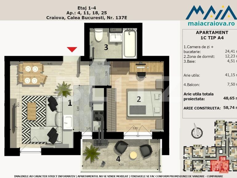 Apartament de vânzare 2 camere Calea Bucuresti - 109971AV | BLITZ Craiova | Poza1