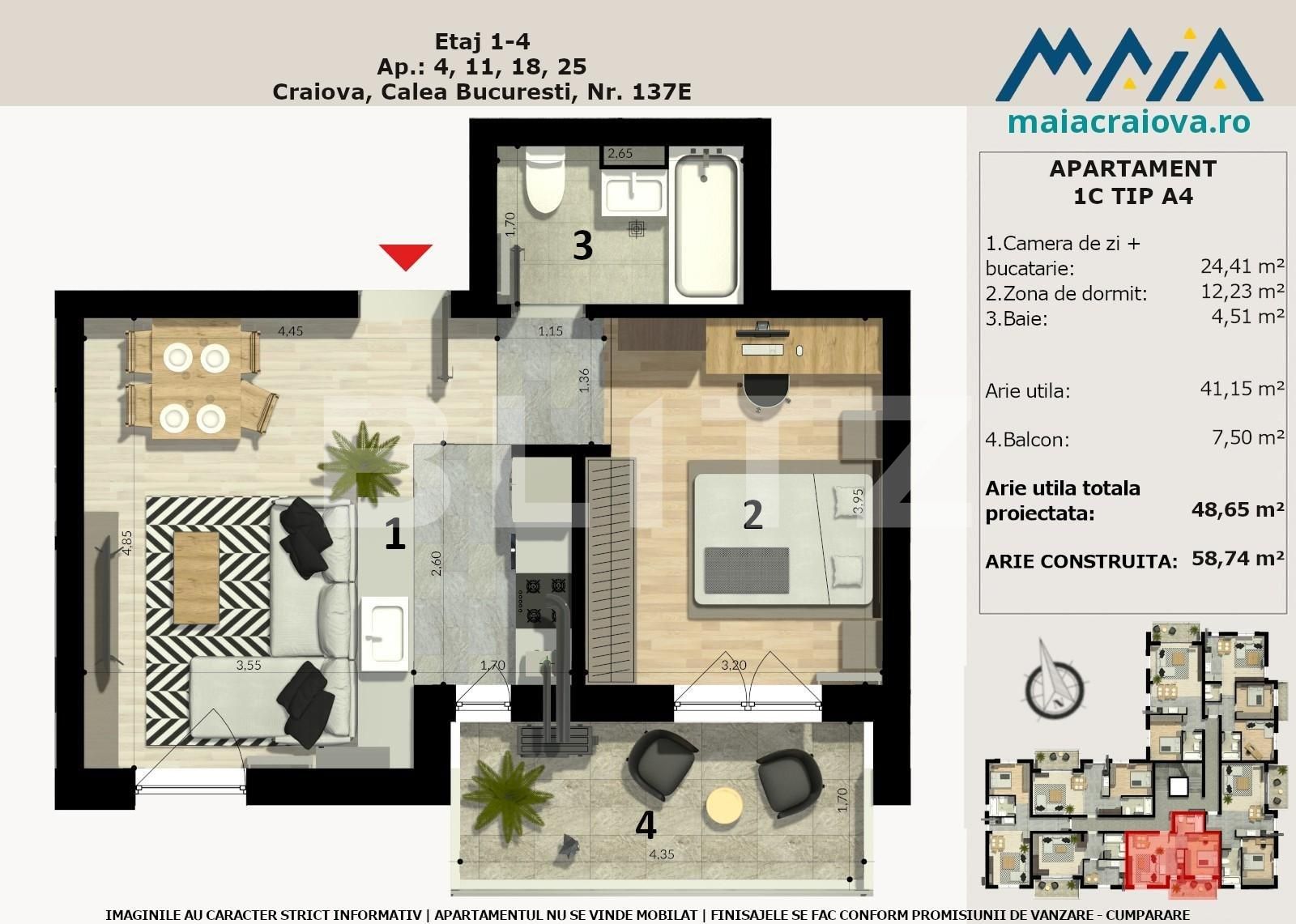 Apartament de vânzare 2 camere Calea Bucuresti - 109971AV | BLITZ Craiova | Poza1