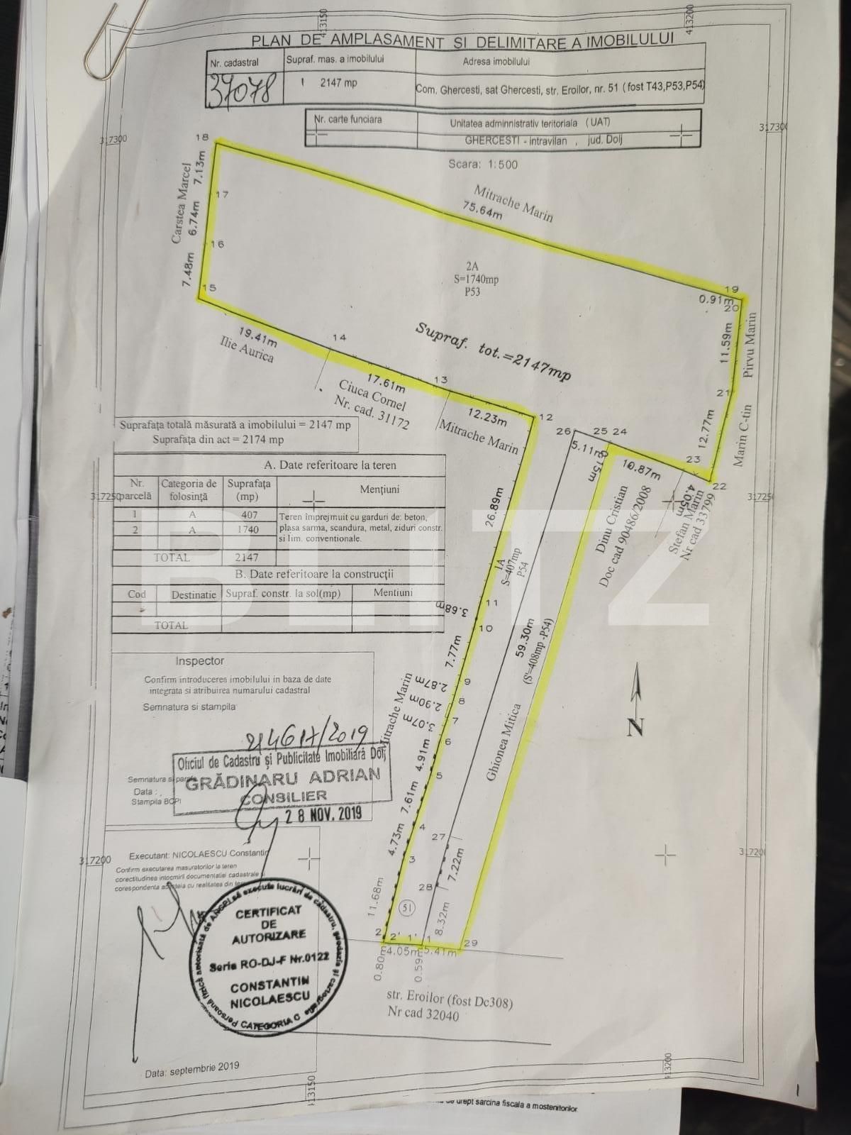 Teren de vânzare Ghercesti - 114620TV | BLITZ Craiova | Poza1