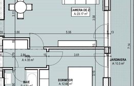 Apartament 2 camere tip studio, 59.88mp, parter, cartierul Brazda