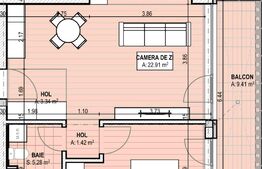 Apartament 2 camere, 62.76mp, cartierul Brazda