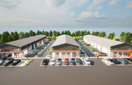 Hale noi pe parter sau P + 1, 1.755 mp utili, teren 4.000 mp, zona industrială Ghercești