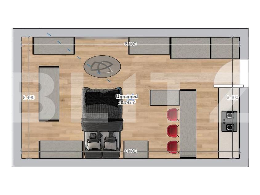 Cameră de Cămin Renovată la etajul 3/4 în Cartierul George Enescu - zona Mall Promenada