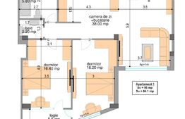 Apartament 3 camere, decomandat, 84 mp, zona Centrala