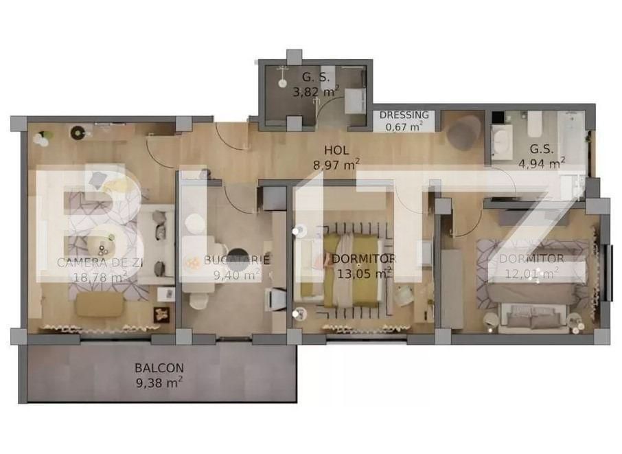 Apartament de vânzare 3 camere Veteranilor - 133904AV | BLITZ Craiova | Poza1