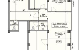 Spatiu medical, 92 mp utili, parter, la cheie, zona centrala!