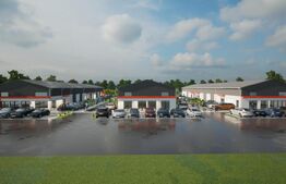 3 hale noi pe parter, 1.755 mp utili, teren 4.000 mp, zona Ghercești