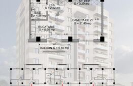 Garsoniera decomandata 45,18mp, cartier Rovine