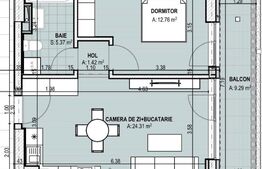 Apartament 2 camere, 53.15mp, cartierul Brazda