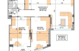 Apartament 3 camere, decomandat, 84 mp, zona Centrala