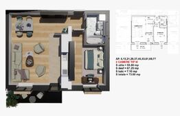 Comision 0% la cumparator! Apartament 2 camere, 63 mp, Satina Park