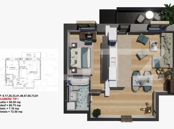 Apartament de vânzare 2 camere Valea Rosie - 160130AV | BLITZ Craiova | Poza1