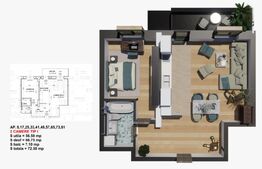 Comision 0% la cumparator! Apartament 2 camere, 63,6mp, Satina Park