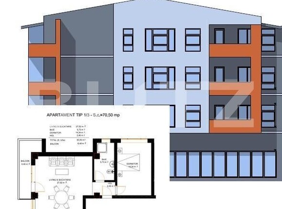 Apartament de vânzare 2 camere Exterior Est - 163363AV | BLITZ Craiova | Poza1