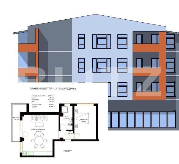 Apartament de vânzare 2 camere Exterior Est - 163363AV | BLITZ Craiova | Poza1