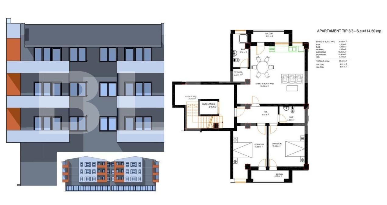 Apartament de vânzare 3 camere Exterior Est - 163364AV | BLITZ Craiova | Poza1