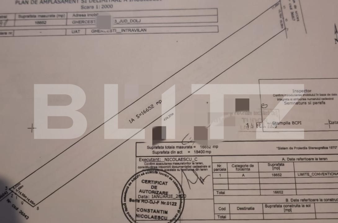 Teren de vânzare Ghercesti - 164093TV | BLITZ Craiova | Poza3