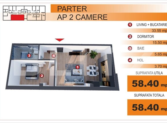 Apartament de vânzare 2 camere Ultracentral - 174401AV | BLITZ Craiova | Poza1