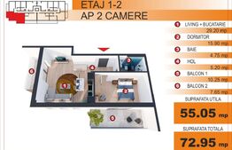 Comision 0%! Apartament 2 camere, EXCLUSIV in Blitz, zona Imparatul Traian