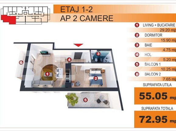 Apartament de vânzare 2 camere Ultracentral - 174403AV | BLITZ Craiova | Poza1