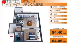 Comision 0%! Apartament 2 camere, EXCLUSIV in Blitz, zona Imparatul Traian