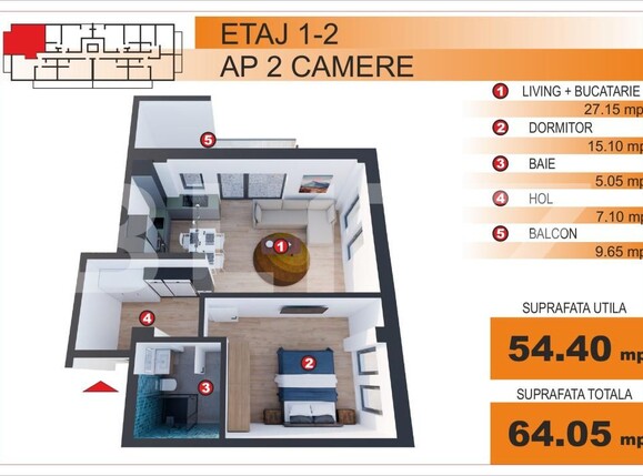 Apartament de vânzare 2 camere Ultracentral - 174406AV | BLITZ Craiova | Poza1
