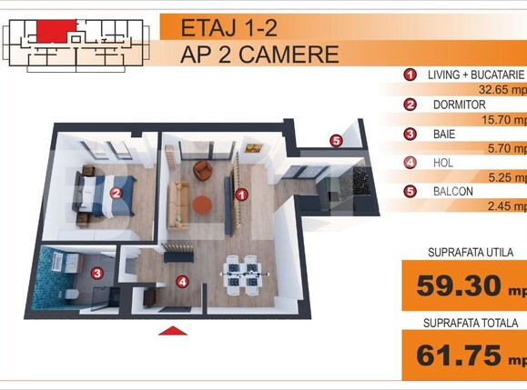 Apartament de vânzare 2 camere Ultracentral - 174410AV | BLITZ Craiova | Poza1