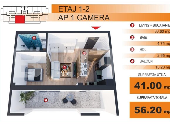 Garsonieră de vânzare Ultracentral - 174414AV | BLITZ Craiova | Poza1
