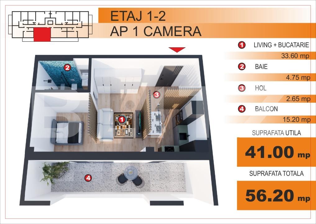Garsonieră de vânzare Ultracentral - 174414AV | BLITZ Craiova | Poza1