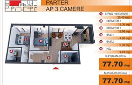 Comision 0%! Apartament 3 camere, EXCLUSIV in Blitz, zona Imparatul Traian