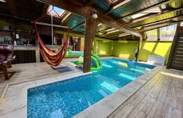 Casă de inchiriat, cu 4 dormitoare cu piscină, grătar, iaz și zonă de relaxare