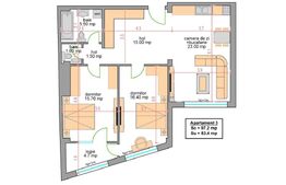 Apartament 3 camere, 84 mp utili, zona Central