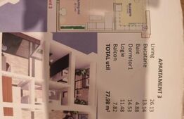 Apartament 3 camere, 78 mp, zona George Enescu