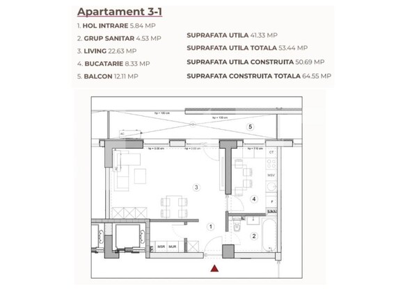 Garsonieră de vânzare Calea Severinului - 194913AV | BLITZ Craiova | Poza3
