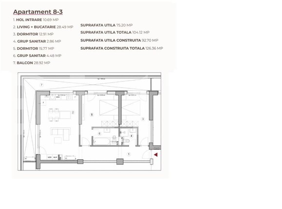 Apartament de vânzare 3 camere Calea Severinului - 194931AV | BLITZ Craiova | Poza2