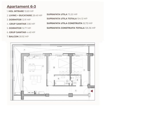 Apartament de vânzare 3 camere Calea Severinului - 194933AV | BLITZ Craiova | Poza3