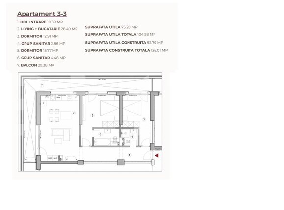 Apartament de vânzare 3 camere Calea Severinului - 194936AV | BLITZ Craiova | Poza2