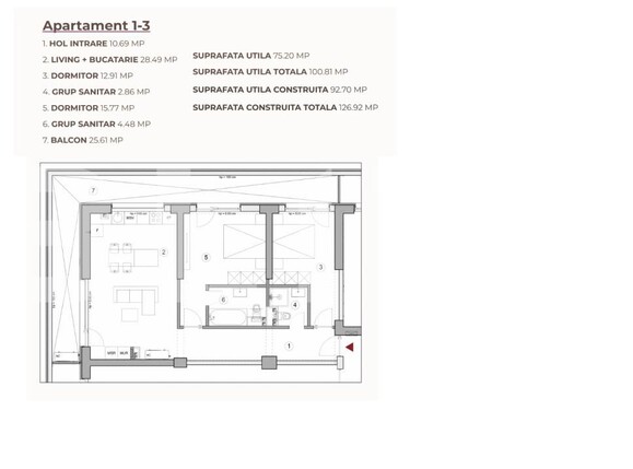 Apartament de vânzare 3 camere Calea Severinului - 194938AV | BLITZ Craiova | Poza2