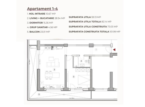 Apartament de vânzare 2 camere Calea Severinului - 195111AV | BLITZ Craiova | Poza1