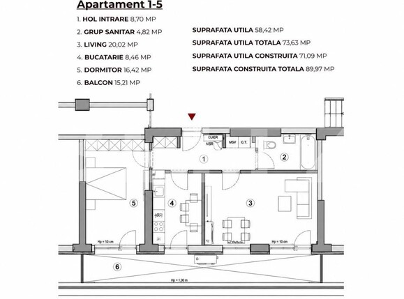 Apartament de vânzare 2 camere Calea Severinului - 195223AV | BLITZ Craiova | Poza3