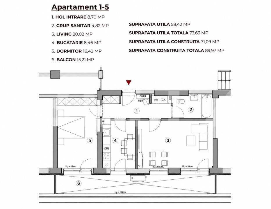 Apartament de vânzare 2 camere Calea Severinului - 195223AV | BLITZ Craiova | Poza3