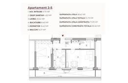Apartament 2 camere, 74.79 mp, ansamblu 0% Comision Achiziție, Calea Severinului