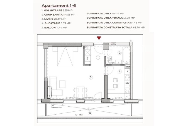Garsonieră de vânzare Calea Severinului - 195285AV | BLITZ Craiova | Poza2