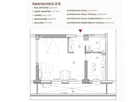 Garsonieră de vânzare Calea Severinului - 195291AV | BLITZ Craiova | Poza3