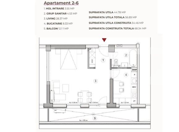 Garsonieră de vânzare Calea Severinului - 195292AV | BLITZ Craiova | Poza1