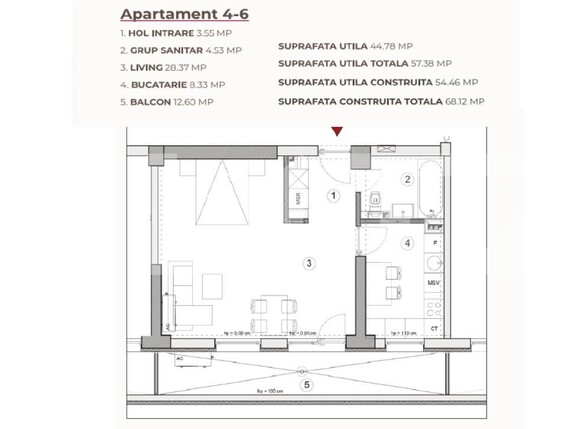 Garsonieră de vânzare Calea Severinului - 195294AV | BLITZ Craiova | Poza3