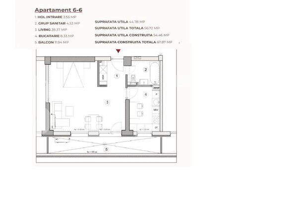 Garsonieră de vânzare Calea Severinului - 195295AV | BLITZ Craiova | Poza1