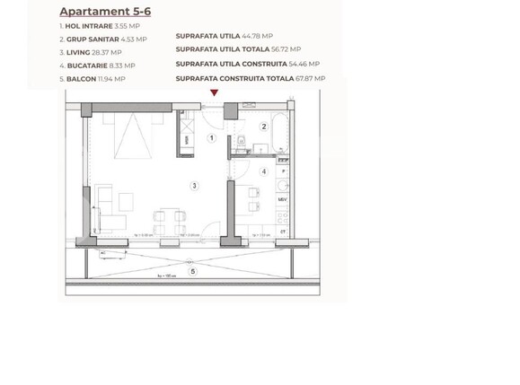 Garsonieră de vânzare Calea Severinului - 195296AV | BLITZ Craiova | Poza3